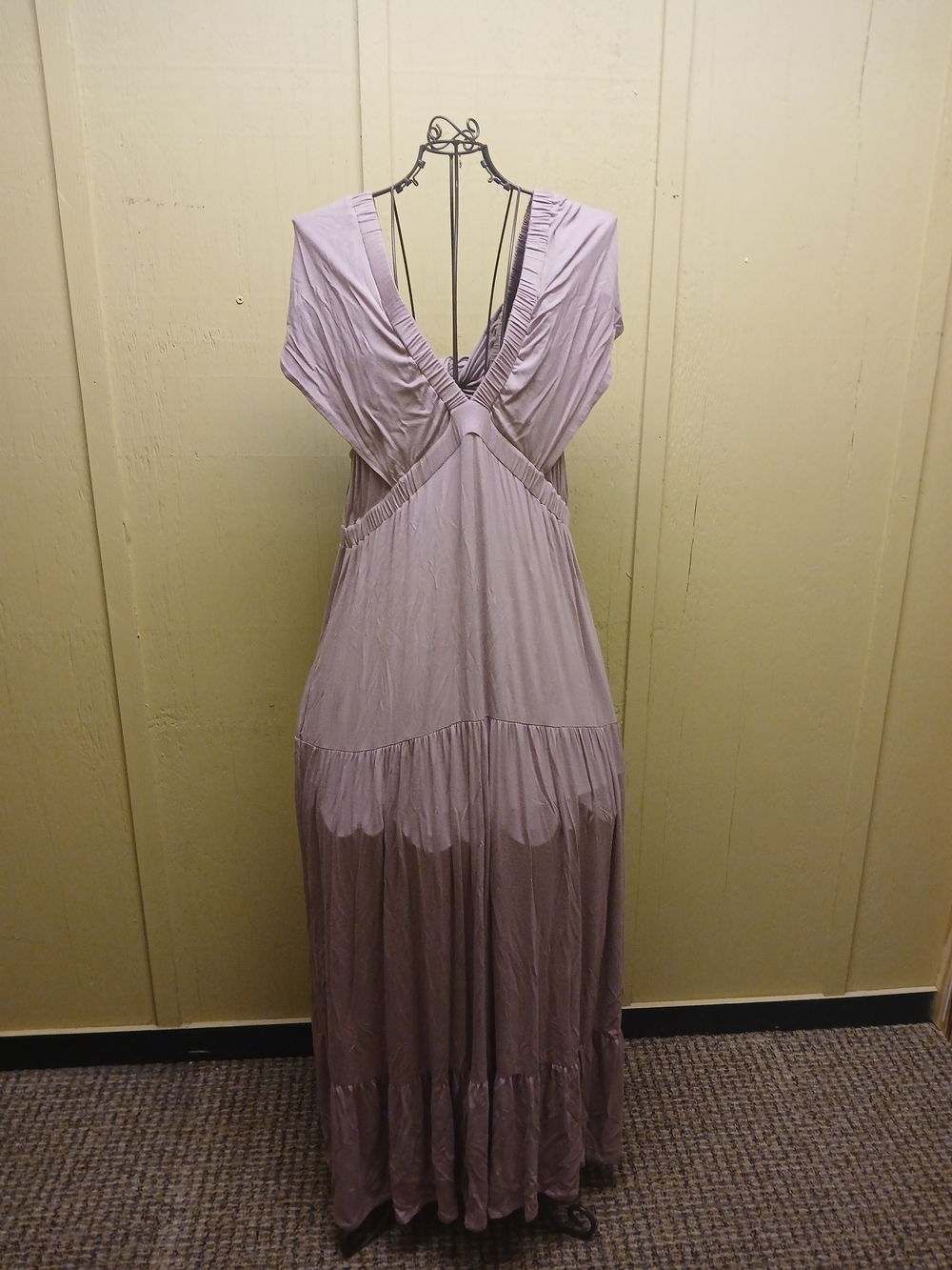 Three Bird Nest Mauve Crossover V-Neck Maxi Dress